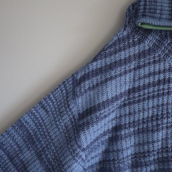 Aerie Womens Blue S Oversized Striped Wool Pullover Lounge Slouchy Sweater - Picture 4 of 14